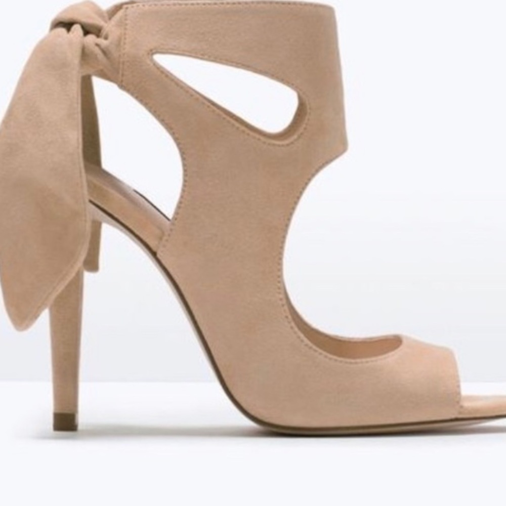 Zara need suede bow tie heels